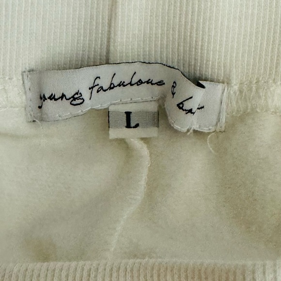 Young Fabulous Broke Jogger Pants Size Large Pockets Pull On Relaxed White - Picture 6 of 8